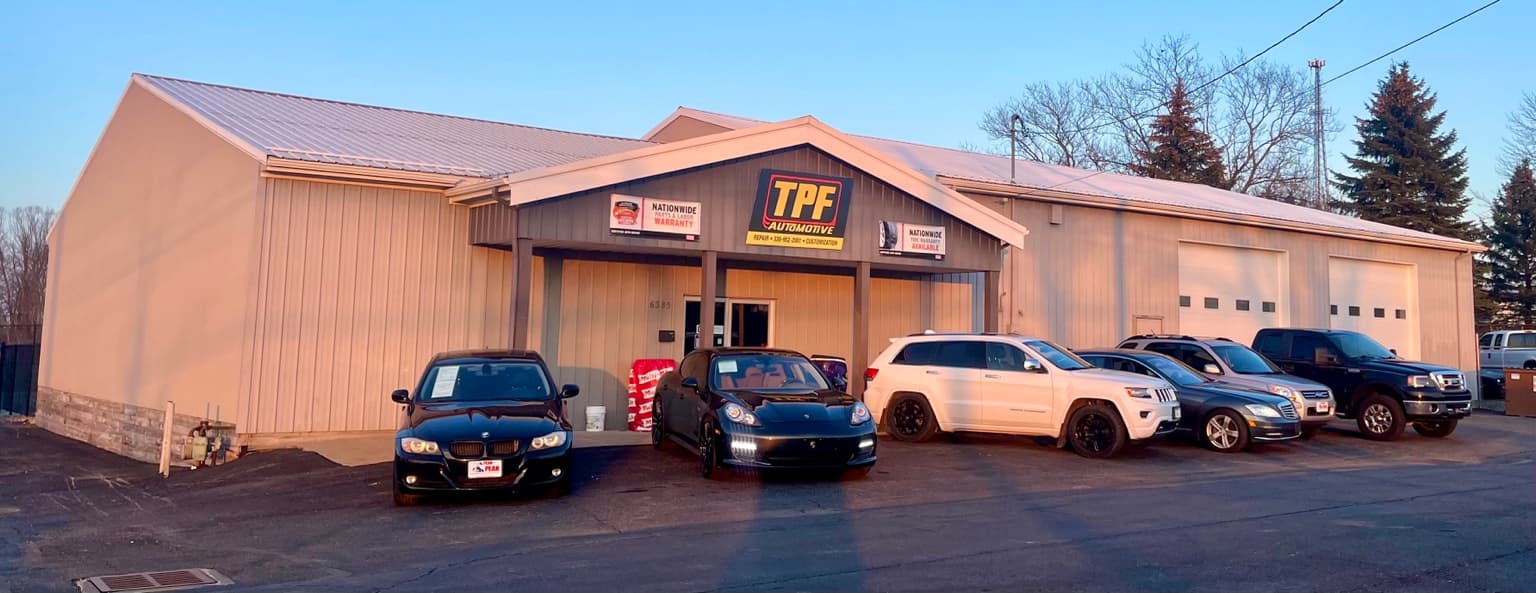 TPF Automotive shop exterior in Medina, Ohio